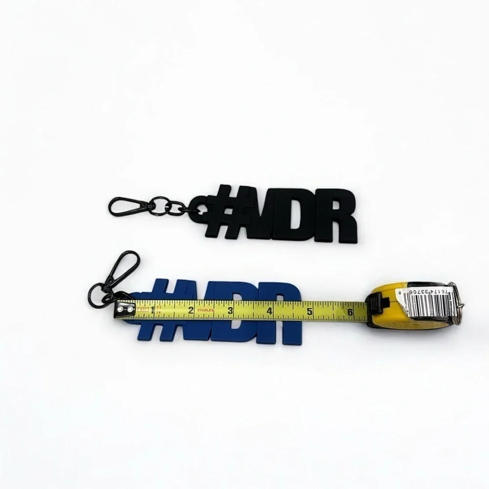 VDR Silicone Key Ring Charms x2 black and blue